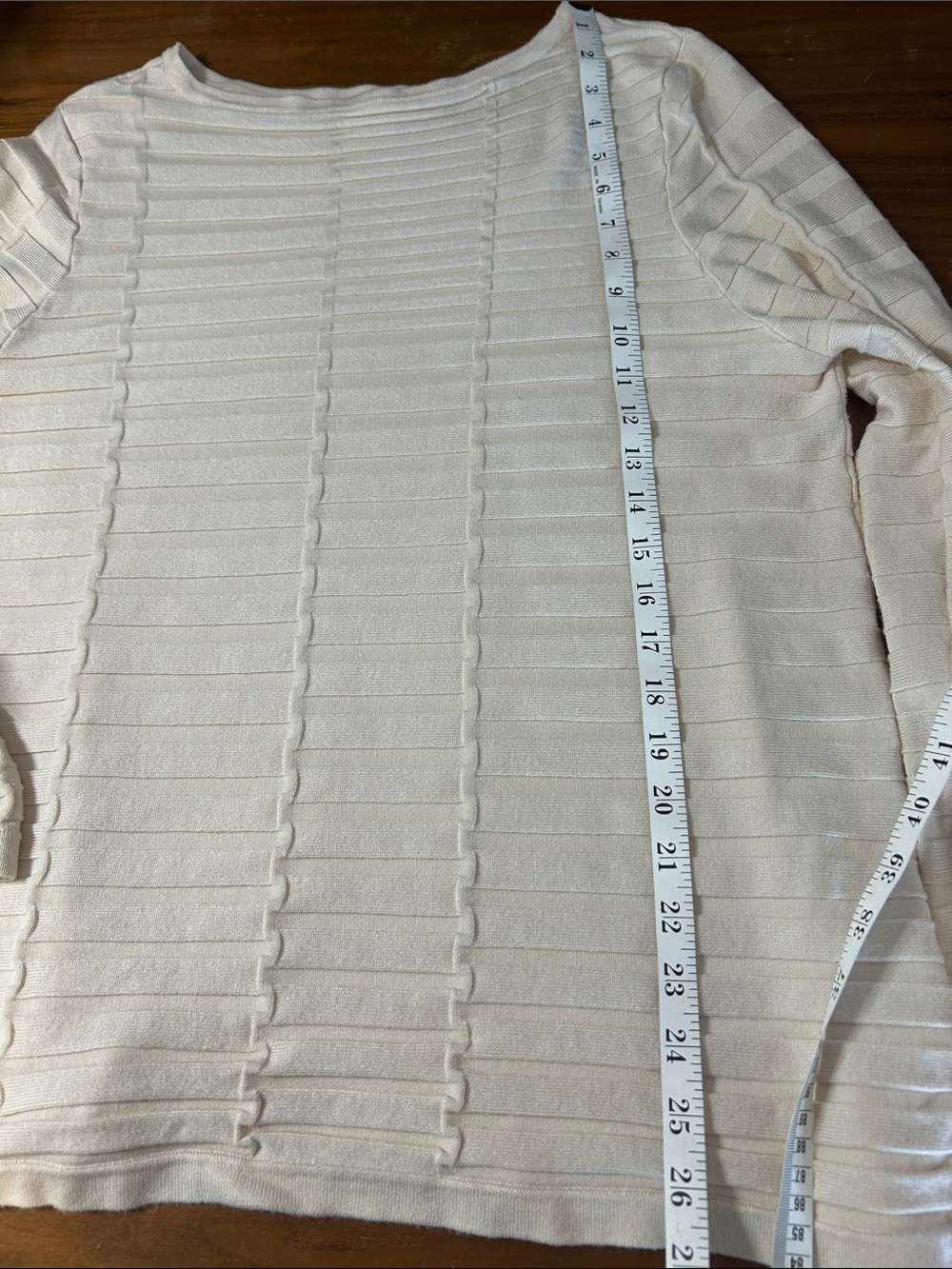 Chico's Soft Cream Ribbed Top - Picture 9 of 12